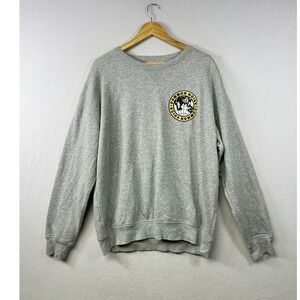 H M LOGG Mens Crewneck‎ Sweatshirt Gray Common Noise Graphic Pullover L